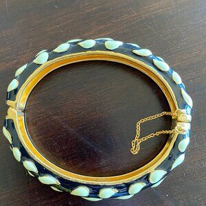 J. Crew Enamel Bracelet Bangle Paisley Print $58 EUC